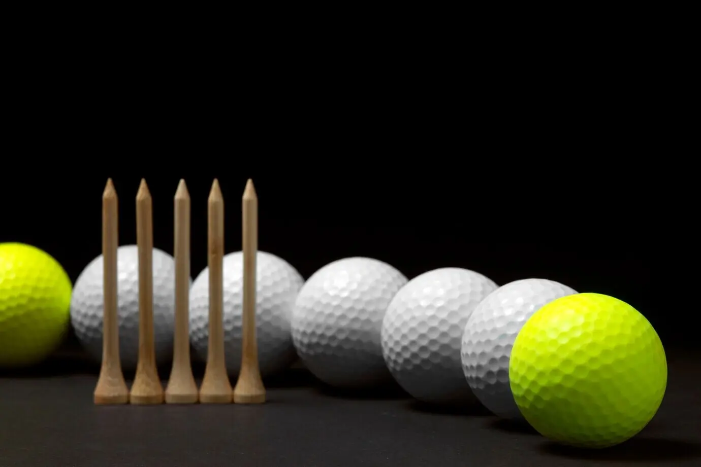 View of golf balls